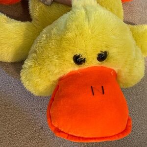 NWT 25 inch Toy Factory Duck yellow orange floopy plush pillow